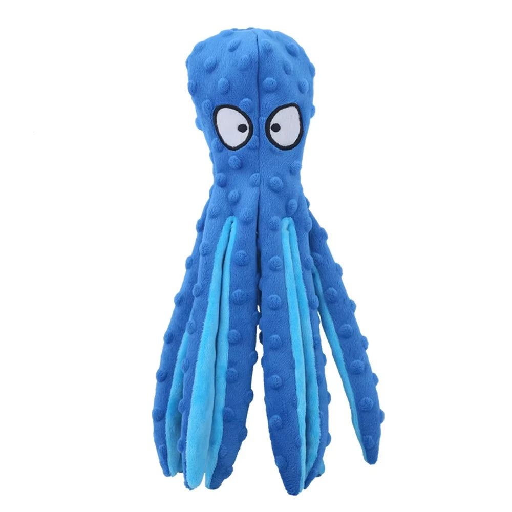 Dog Vocal Toys Octopus Non-stuffed Soft Plush Toy Puppy Educational Teething Chew Toys Pet Supplies for Small Medium Dogs