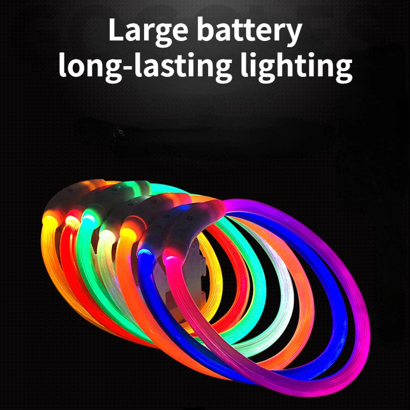 LED Pet Luminous Collar USB Charging Collar for Dog and Cat.