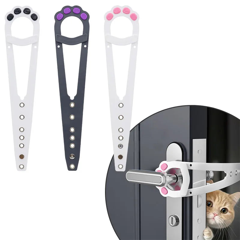 Cat Door Holder,  Latch Adjustable Dog Door Stopper.  Elastic Gate Lock,  Flex Latch Strap Keeps Dog Out From Entering Pet Gate.