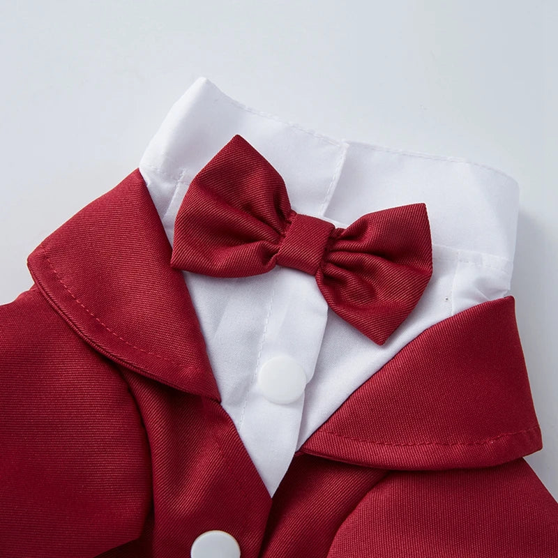 Pet Dog Tuxedo Formal Pet Wedding Party Suit for Small and Medium Dogs. Dog Boys Bow Tie, and Shirt.