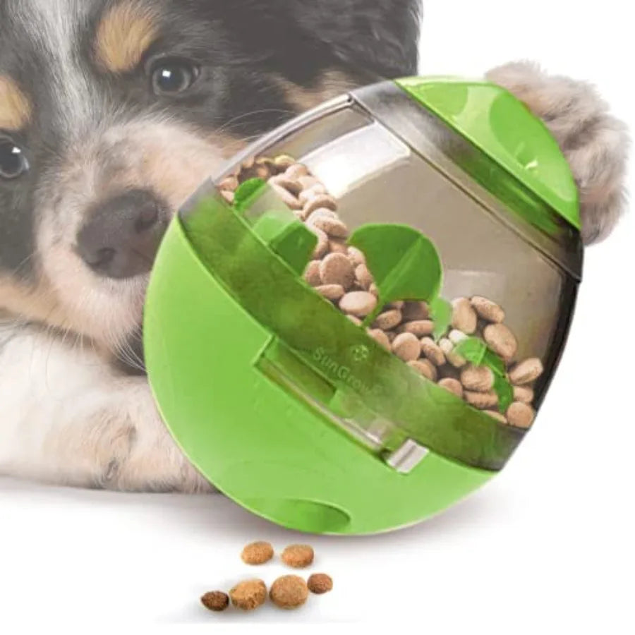 Slow Pet Feeder Treat Ball for Puppies, Small Dog Breeds & Cats.