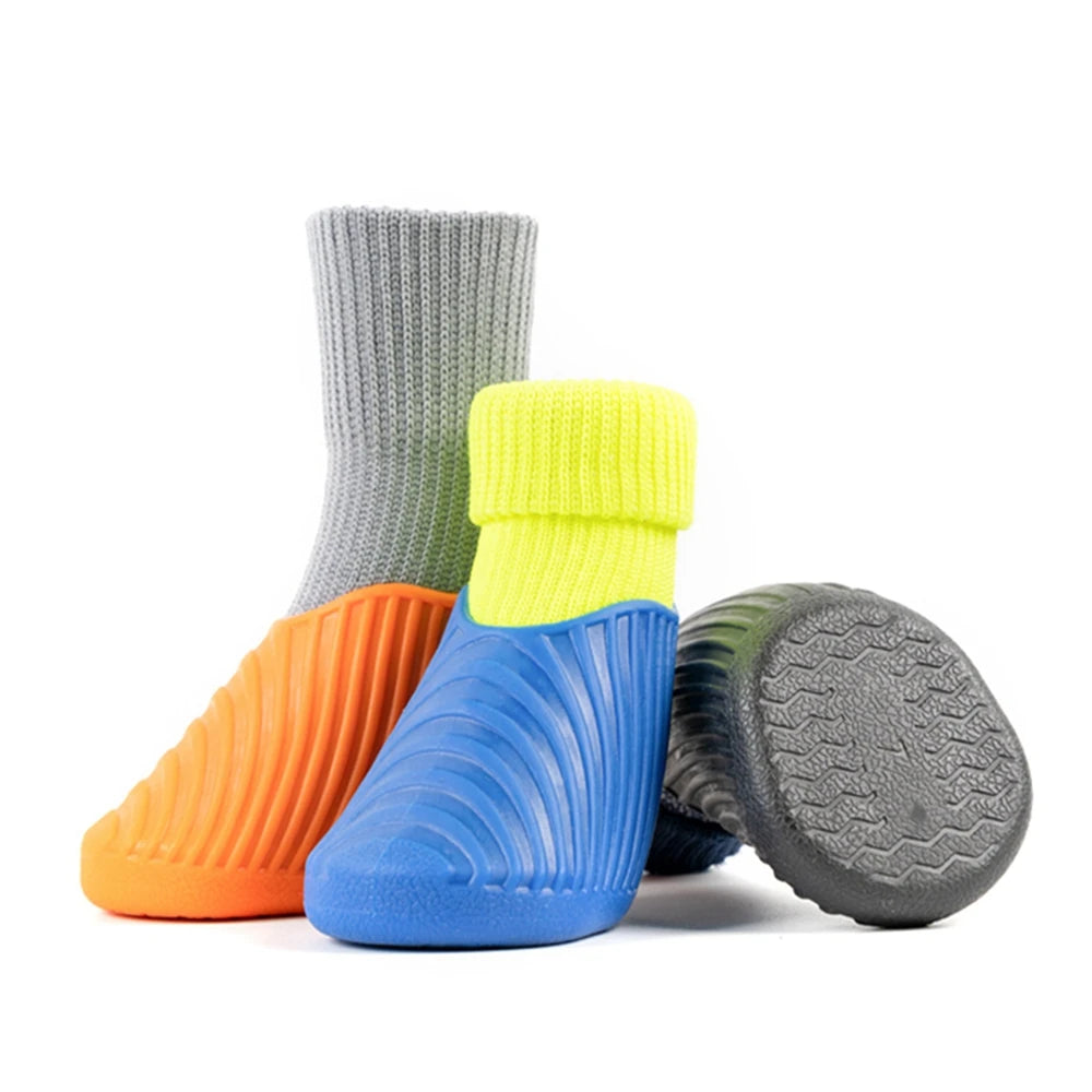 4 Pcs Outdoor Pet Dog Boots, Paw Protectors, Comfortable, Waterproof, Anti-slip Boots For Small, Medium, Large Dogs and Cats.