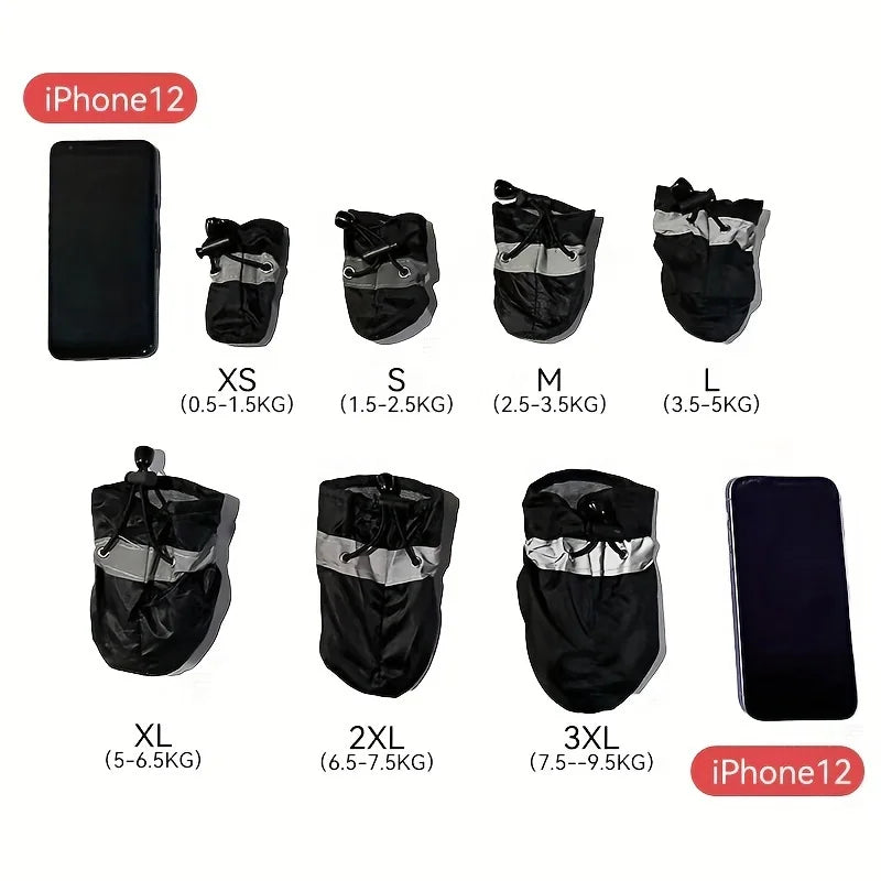 4pcs Water-Resistant Dog Shoes For Small Dogs,  Outdoor rain boots for dogs.