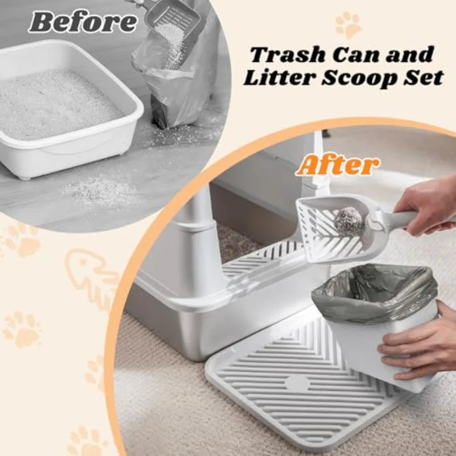 Stainless Steel Litter Box.  Enclosed Cat Litter Box with Lid for Big Cats.  High Sided Metal Litter Boxes.  100% Anti-Urine Leakage.