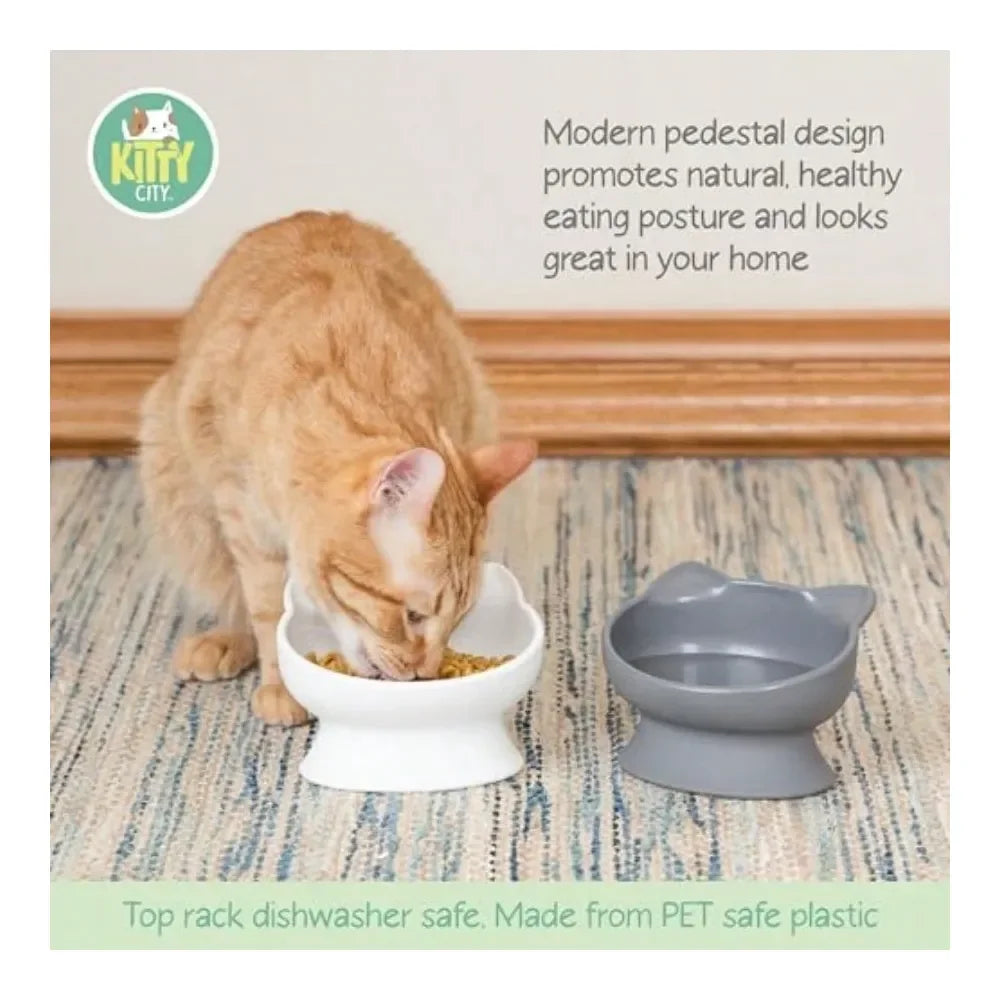 Dogs and Cats Cat Ear Small Bowls 2 pack