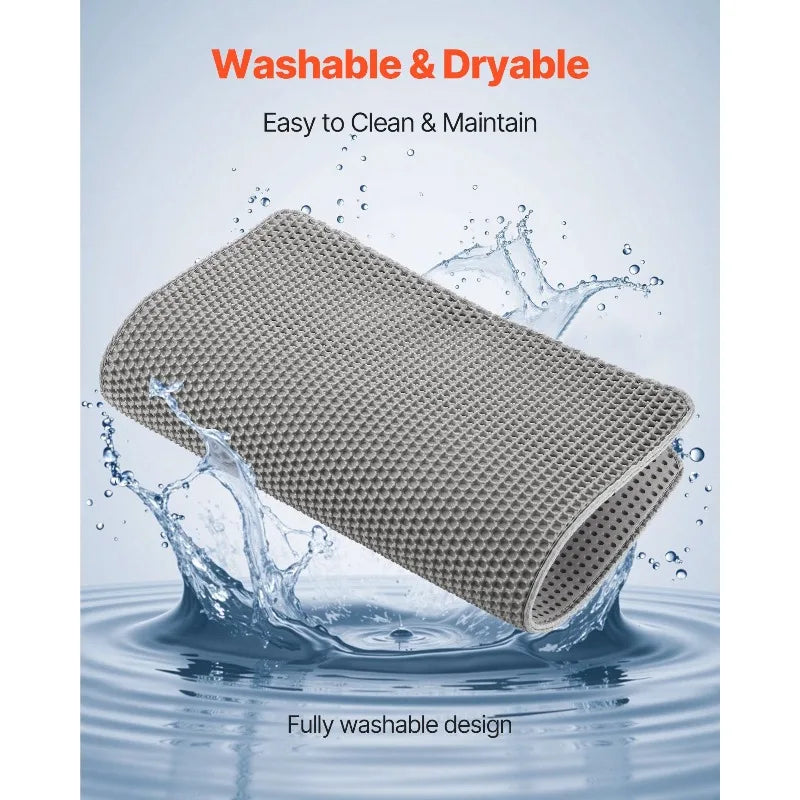 Cat Litter Trapping Mat 30 x 24 in Double Layer Honeycomb Non-Slip & Urine-Proof.