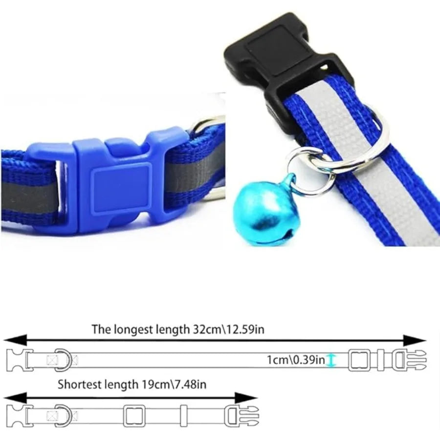 Reflective Collar and Leash Set for Cats, Small Dogs & Puppies.