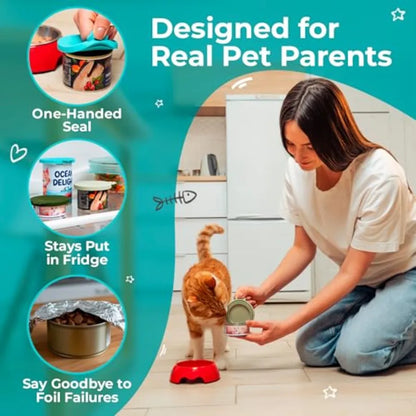 3 Pack Universal Pet Food Can Covers Lids.