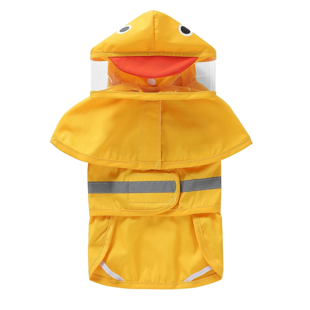 Reflective Pet Dog Raincoat, Cute Animal, Hooded, Waterproof Jacket for Large Dogs.