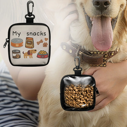 1 Piece Dog Print Dog Treat Bag with Hook and Zipper.