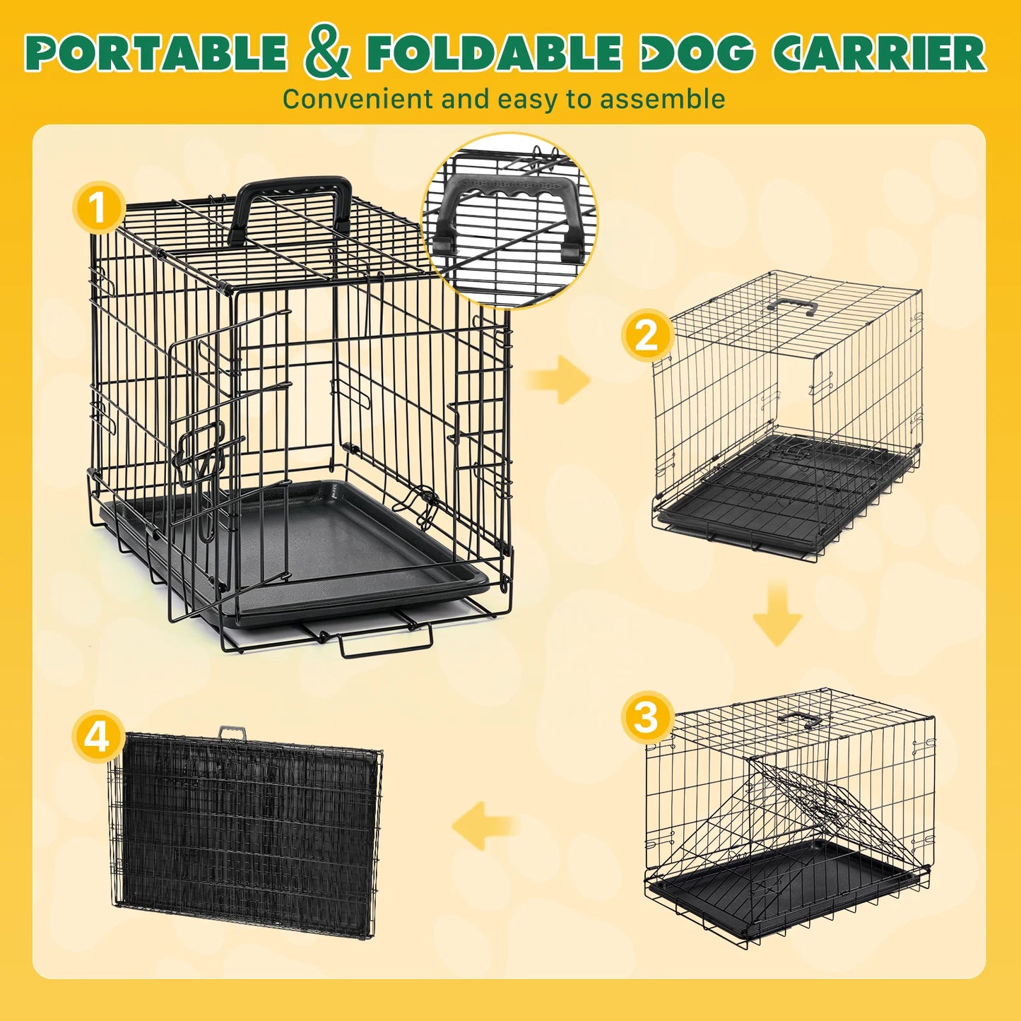 18 Inch Single Door Dog Crate Metal Pet Kennel.