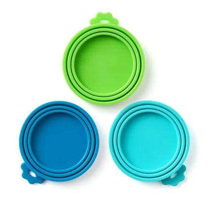 3 Pack Universal Pet Food Can Covers Lids.