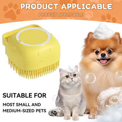 Pet Bathing Brush with Shampoo Dispenser.