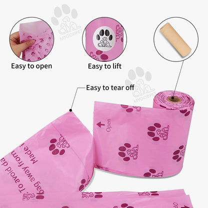Dog Poop Bags Rolls with Dispenser 150 Count.