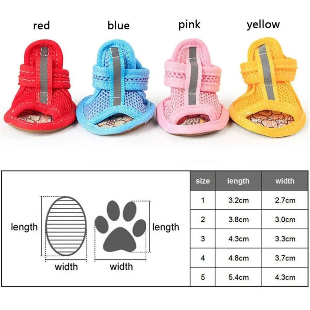 Pet Sandals with Reflective Straps for Spring and Summer.
