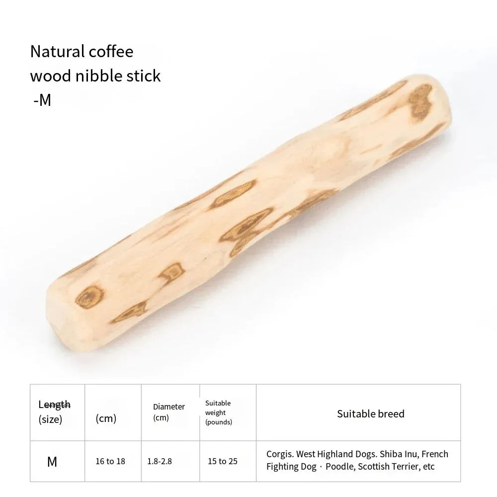 Natural Coffee Wood Dog Chew Toys,  Long Lasting Chewable Sticks.  Relieves Stress for Dogs and May Be Given to Puppies also.
