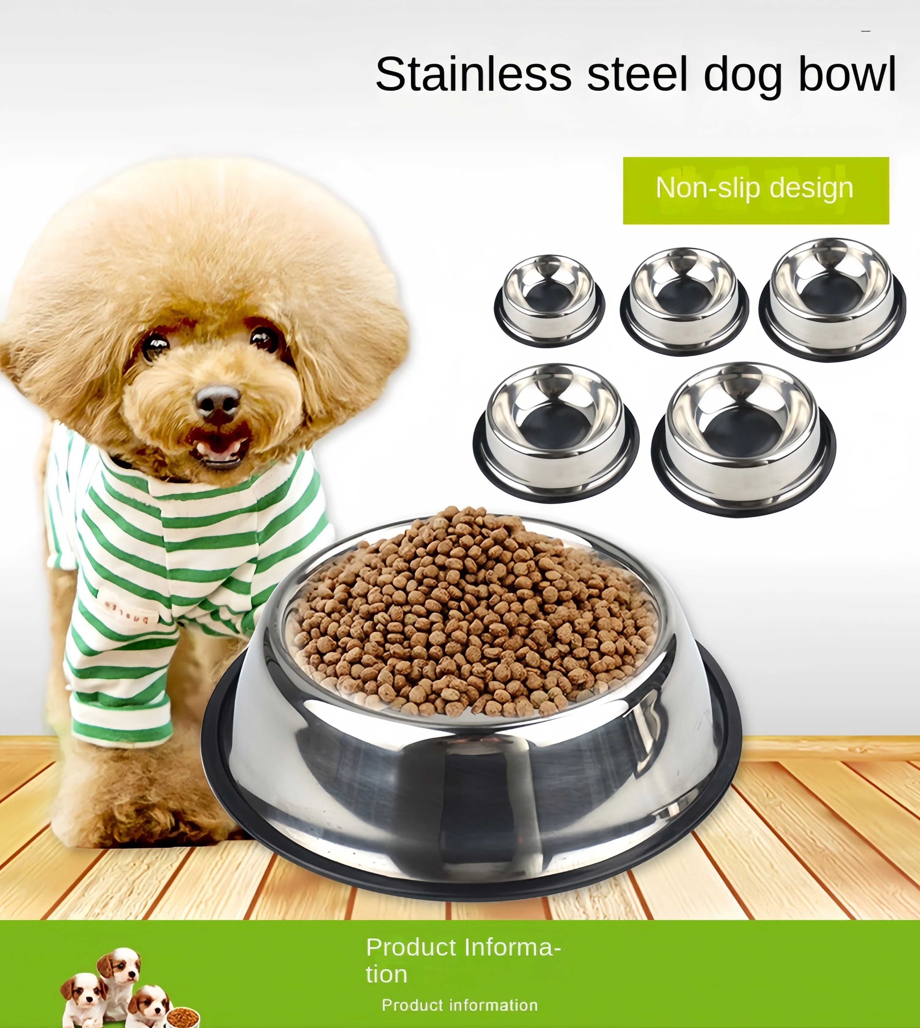 Pet Stainless Steel Feeding or Drinking Bowl.