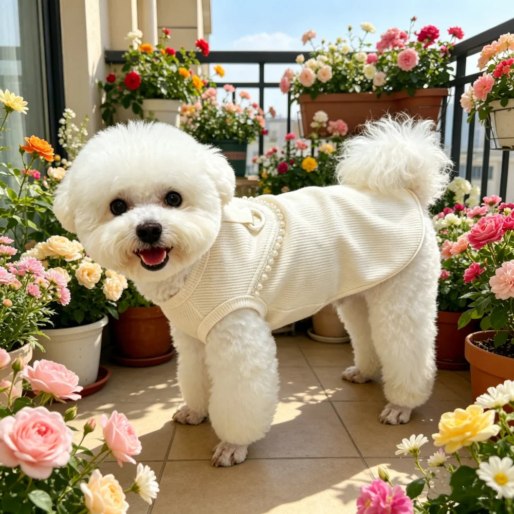 1 piece Spring and Summer Thin Pearl Pet Vest.