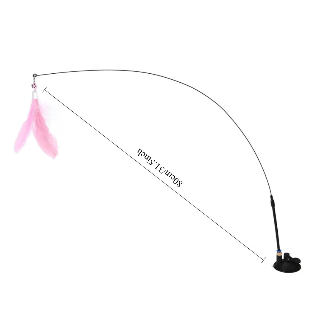 Strong Suction Cup Cat Interactive Wand Toy.