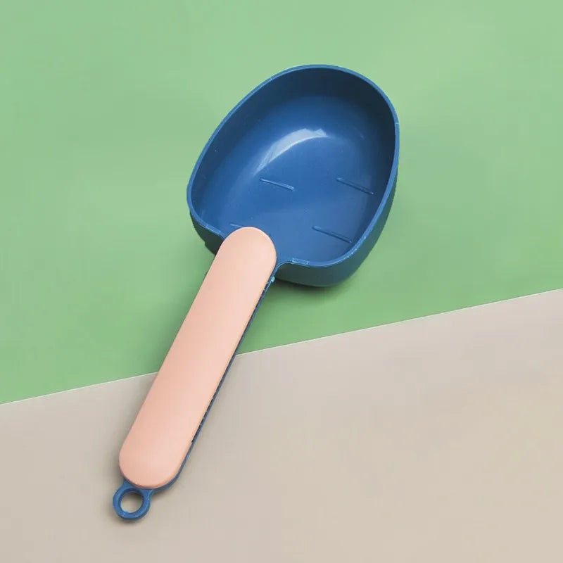 Pet Food Shovel with Sealing Bag Clip.  Handle Has Clip Built into it. For Dog and Cat Dry Food.