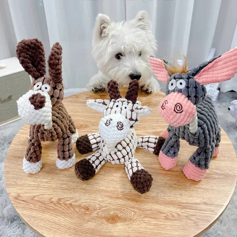 Plush Squeaky Puppy Interactive Chew Toys.