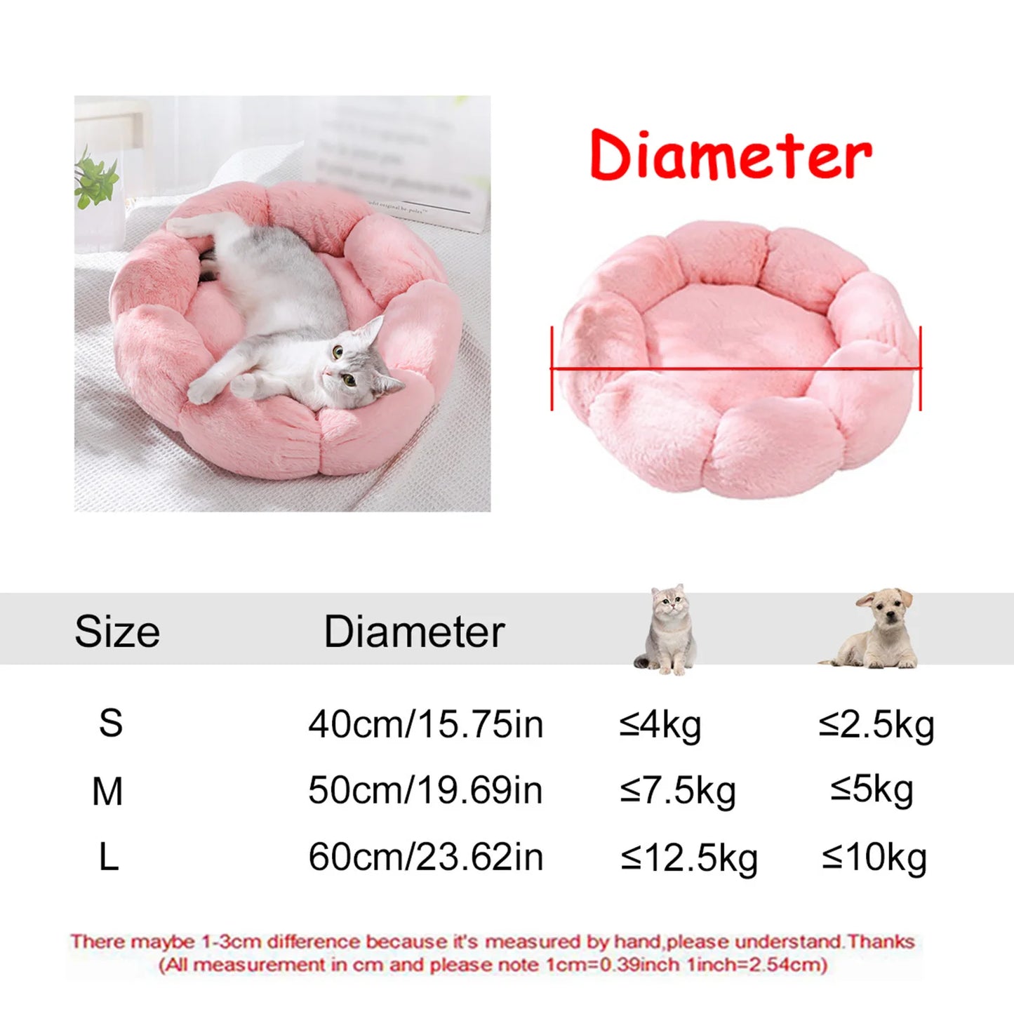 Round Winter Warm Pet Bed.