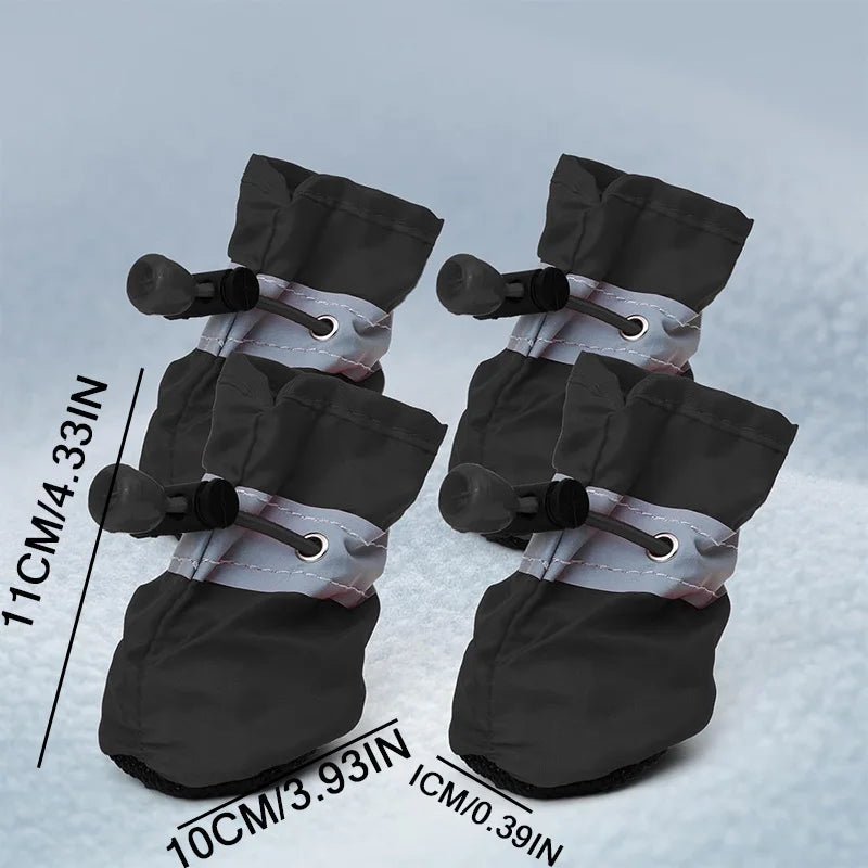 X-Small Dog Shoes Waterproof Durable Boots for 3-4 lb. Tiny Dogs,  Secure Fit.