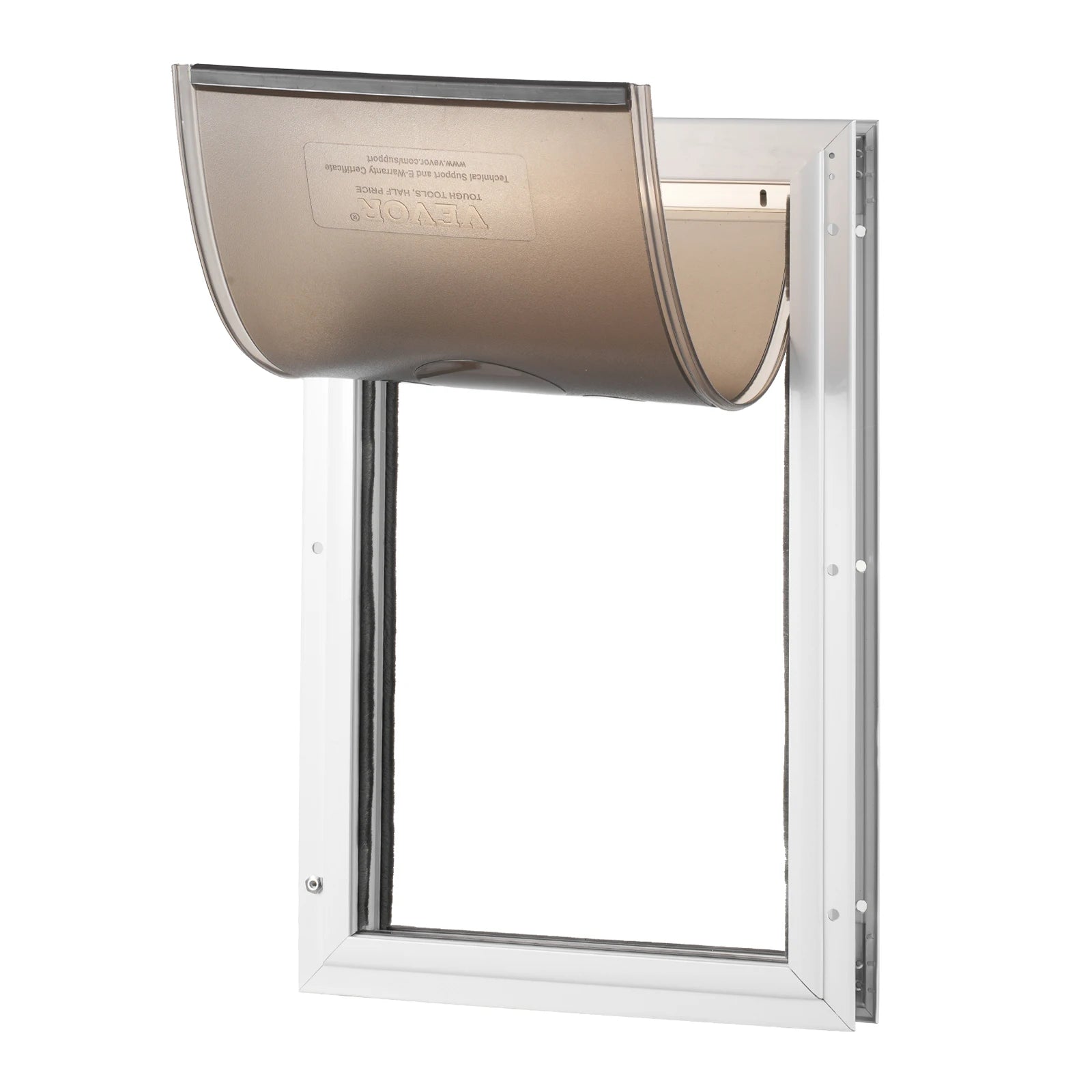 SucceBuy Pet Door Aluminum Frame with Lock and Flap System Weatherproof Doggy Door for Interior or Exterior.