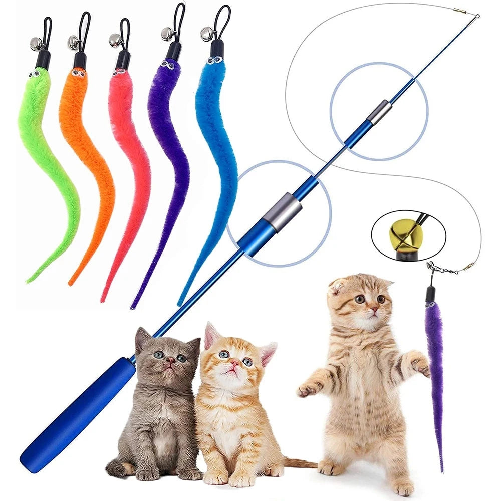 Replace Plush Cat Toy Worms, and Stick