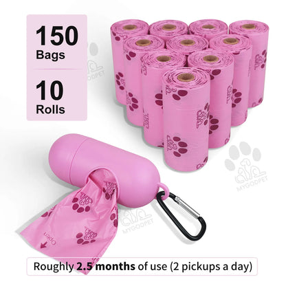 Dog Poop Bags Rolls with Dispenser 150 Count.
