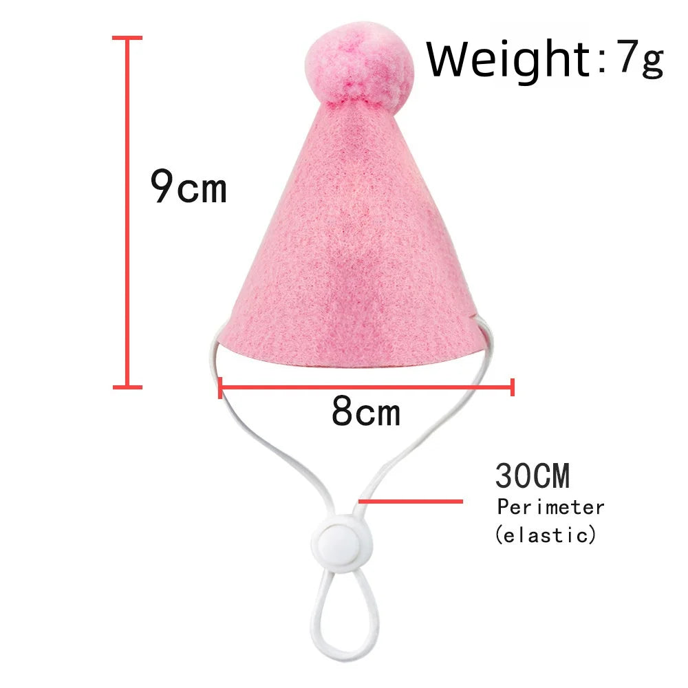 Pet Birthday Hat and Adjustable Scarf Set.  Cat and Dog Birthday Mini Pet Saliva Towels.