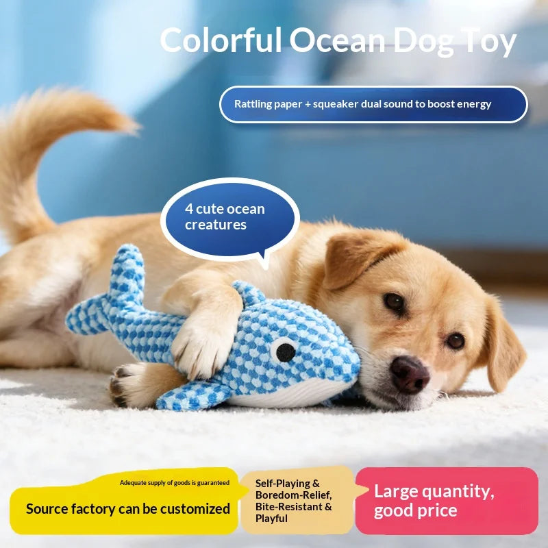 Dog Crinkle Sound Pet Toy - Chew Proof Squeaky;  Teeth Cleaning.
