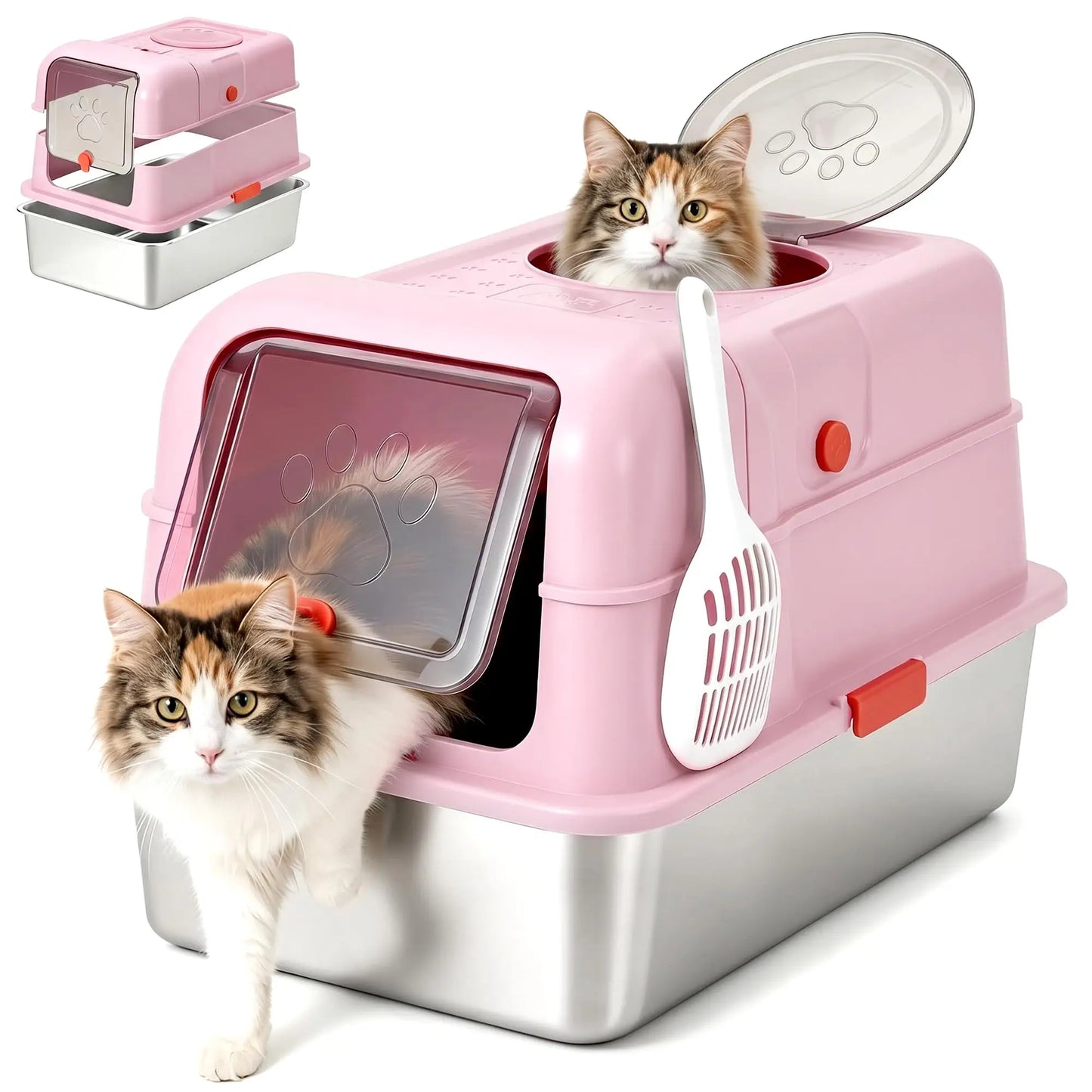 Enclosed XL Litter Box With Lid & Scoop.
