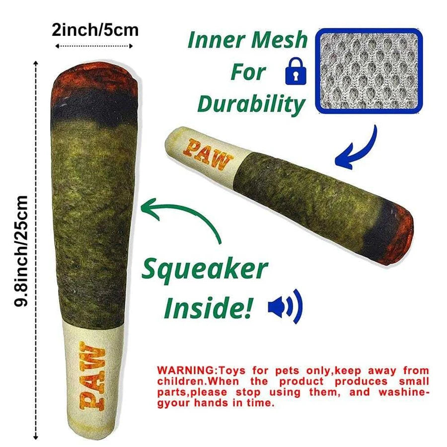 Cigar Design Squeaky Chew Toy For Small Medium Dogs.