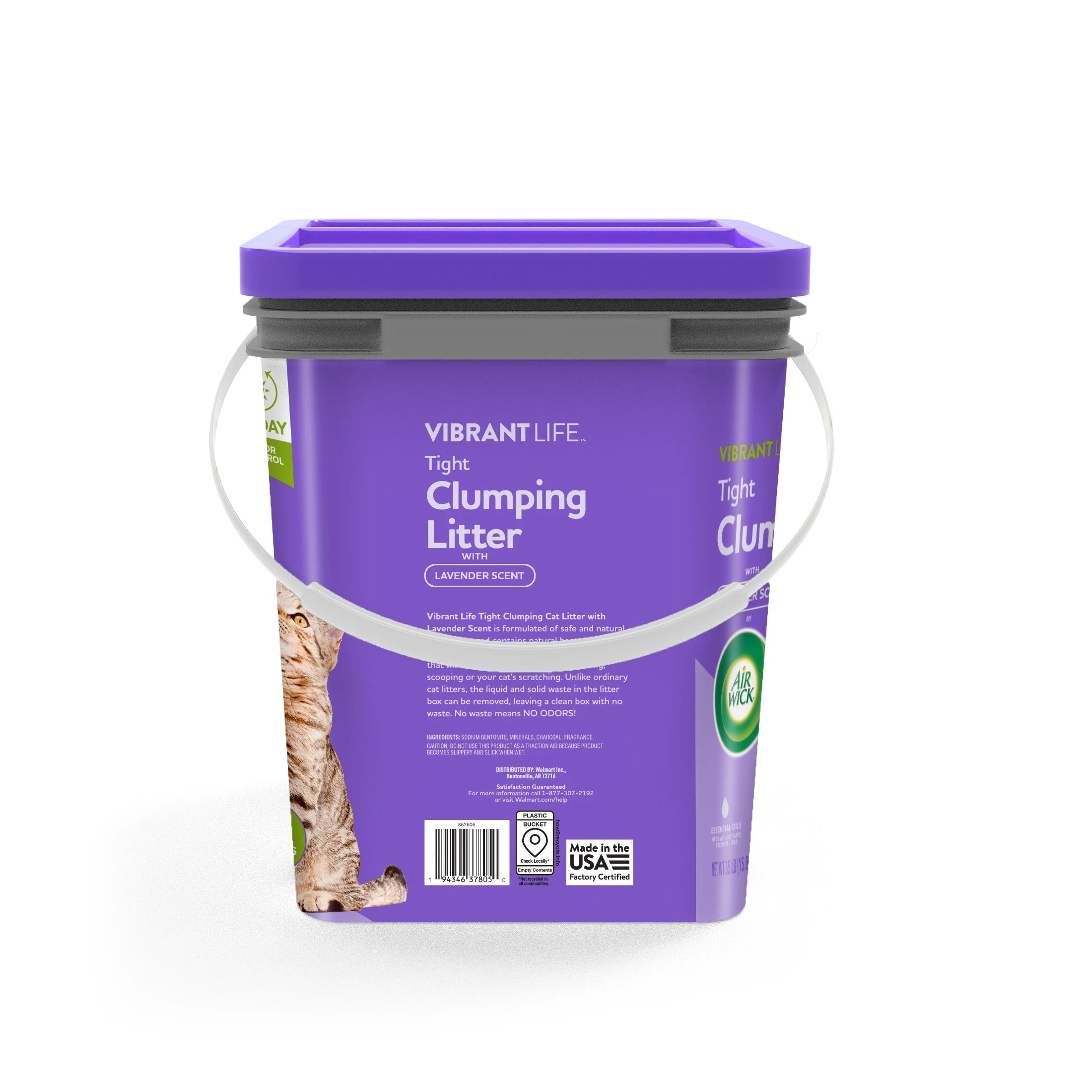 Clumping Cat Litter with Airwick Lavender Fragrance 35 lb. Pail.