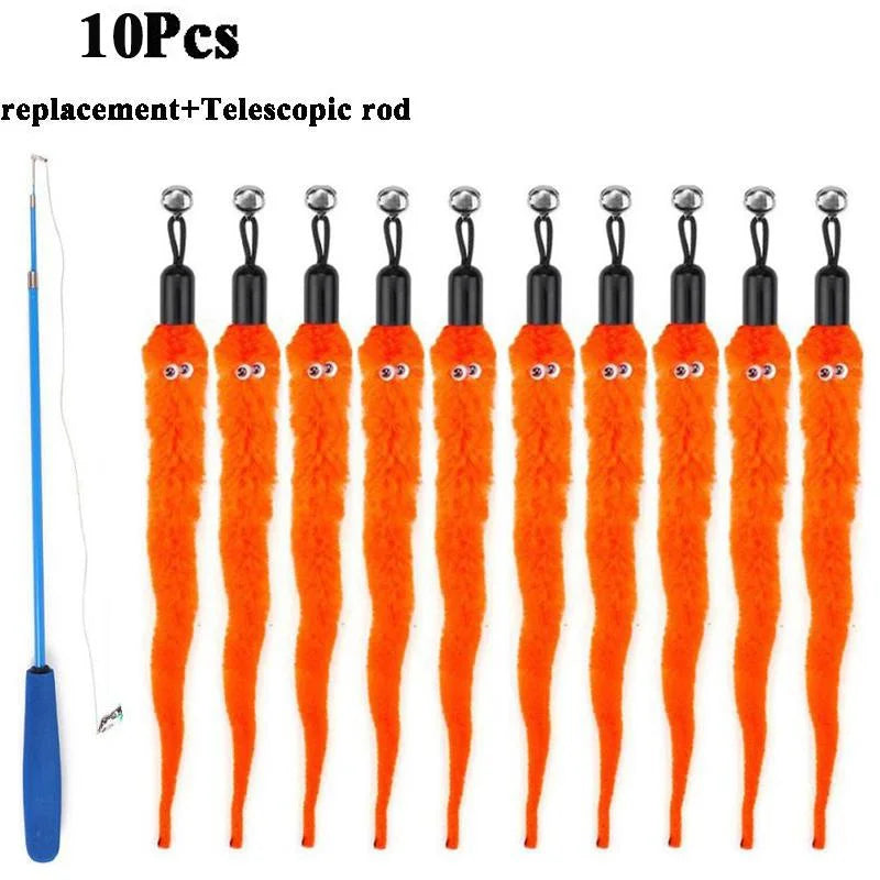 Replace Plush Cat Toy Worms, and Stick