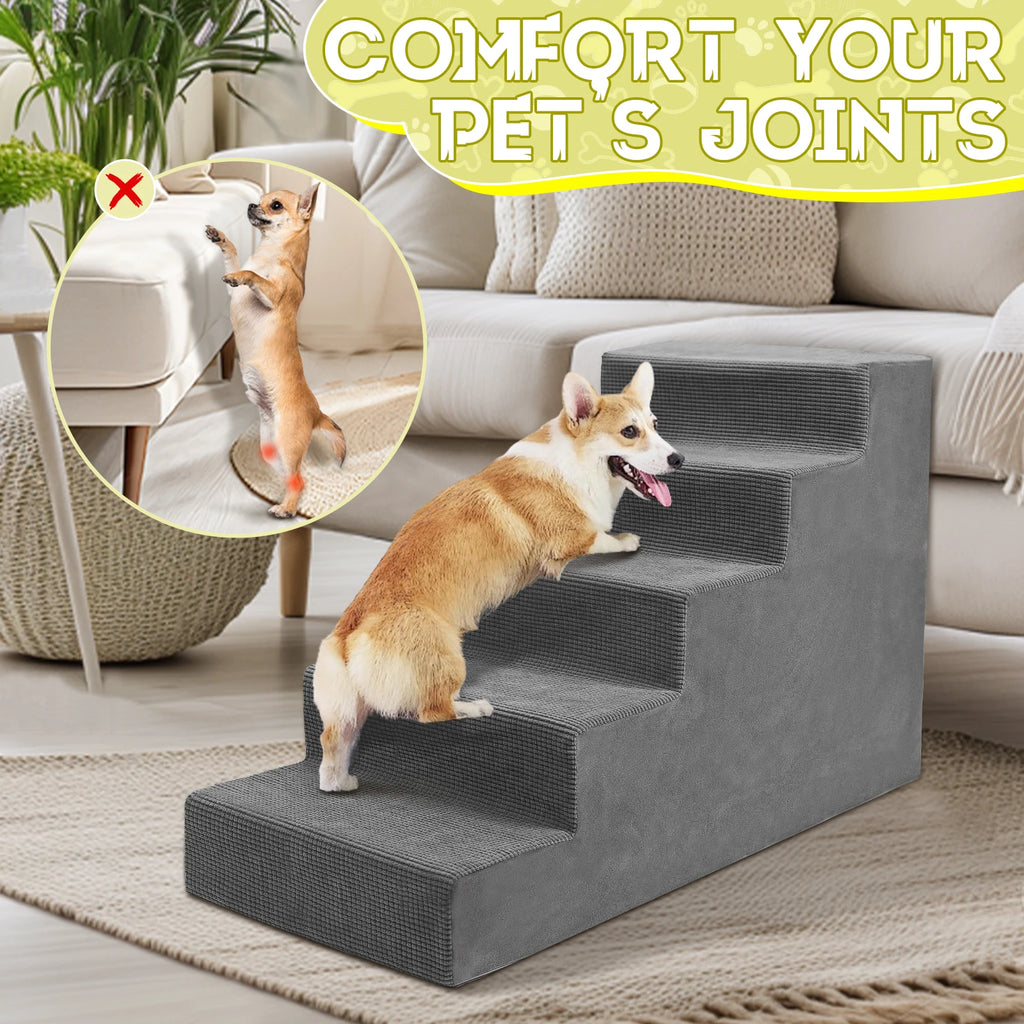 4-Tier/5-Tier Pet Stairs For Small Dogs and Cats,