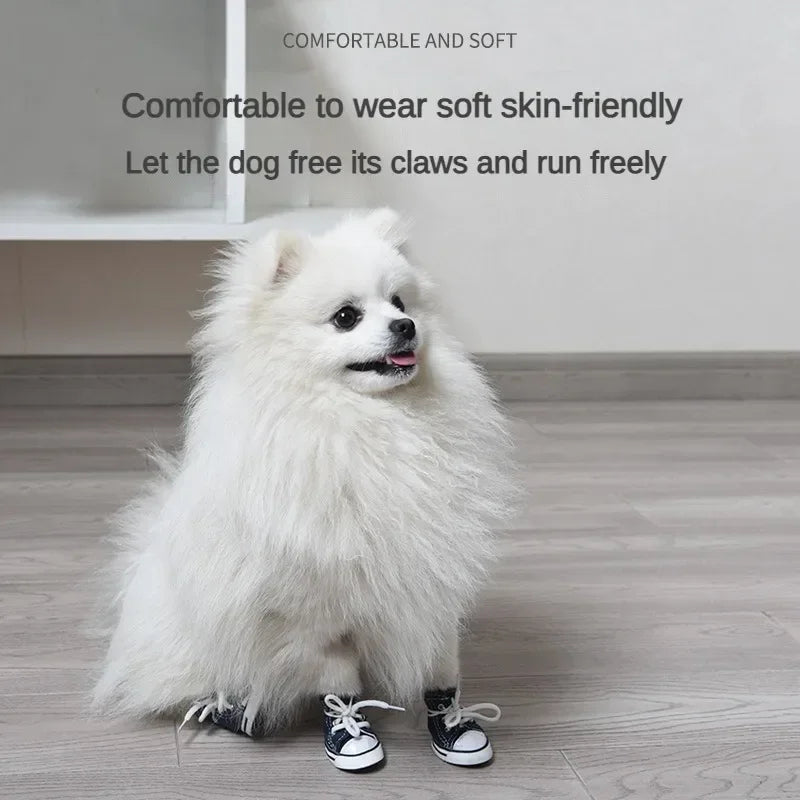 New Pet Shoes Non-slip Wear Thickened Denim Canvas Summer Shoes Teddy Dogs and Cats Universal Outdoor Breathable.