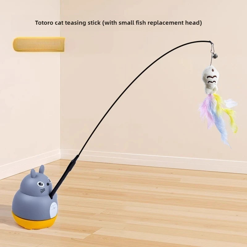 Funny Cat Stick with Steel Wire and Long Pole with Feather, Bells and Cat Teaser.