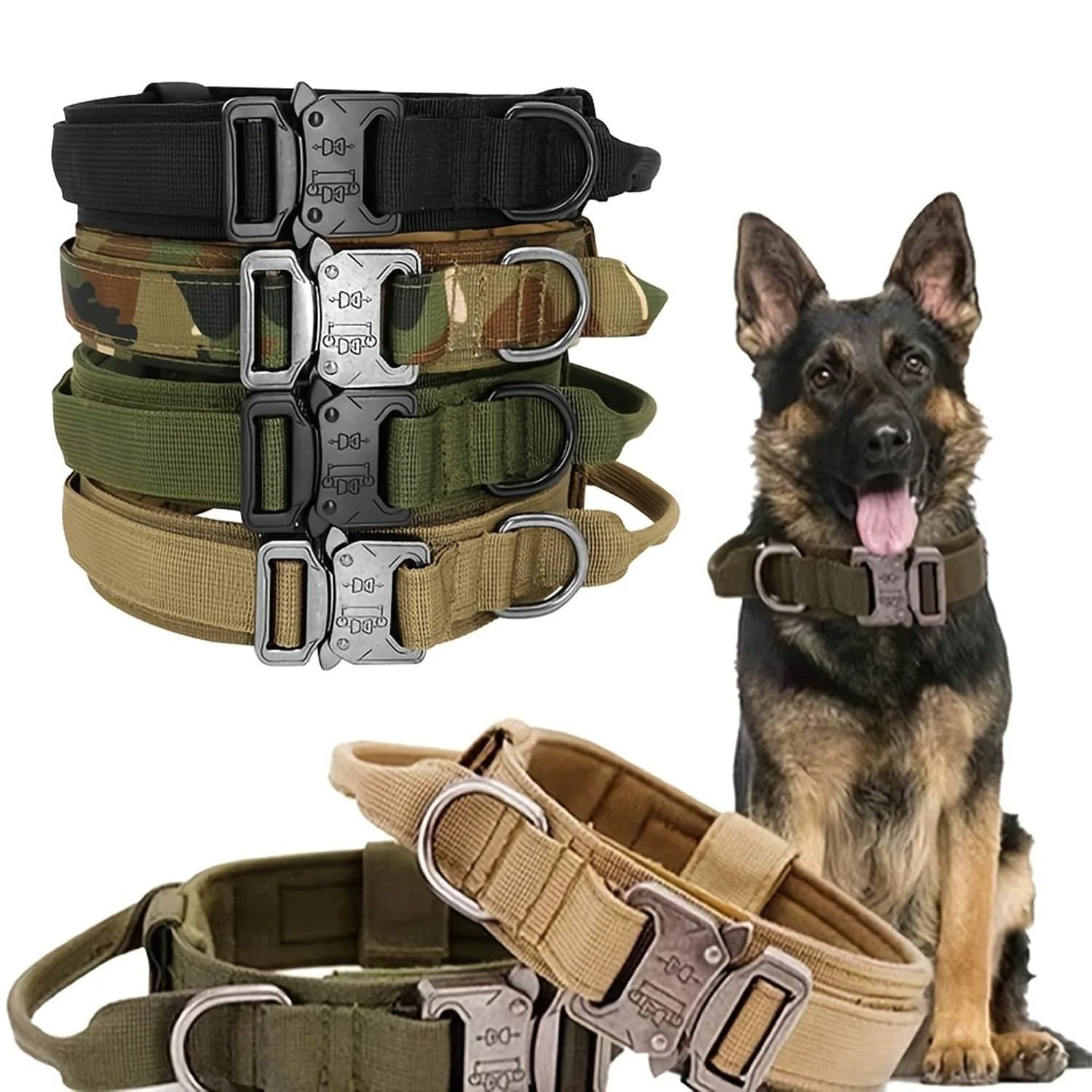 Dog Tactical Leash Collar With Handle for Medium & Large Dogs.