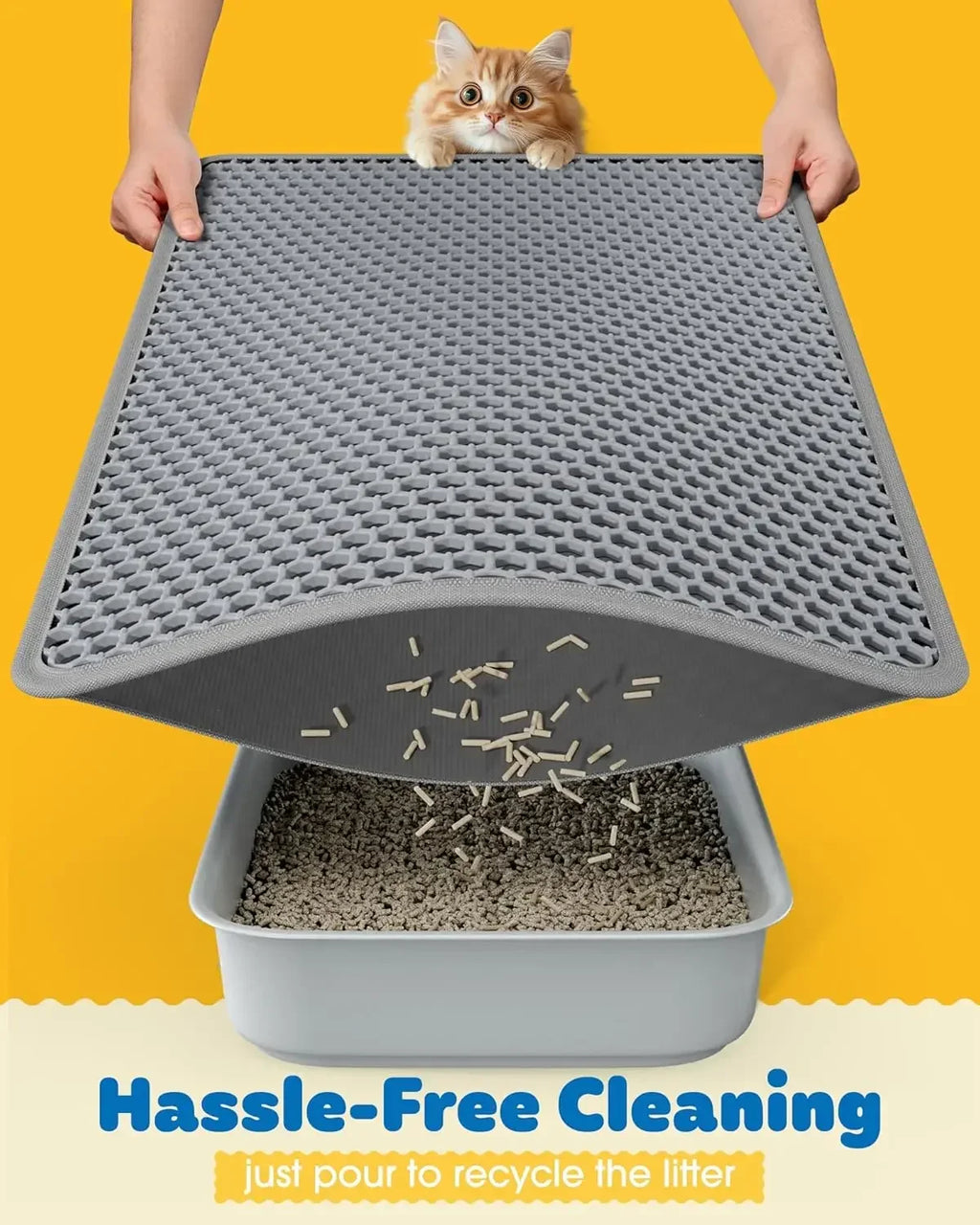 Ultra-Large Litter Box Mat with Double Layers.