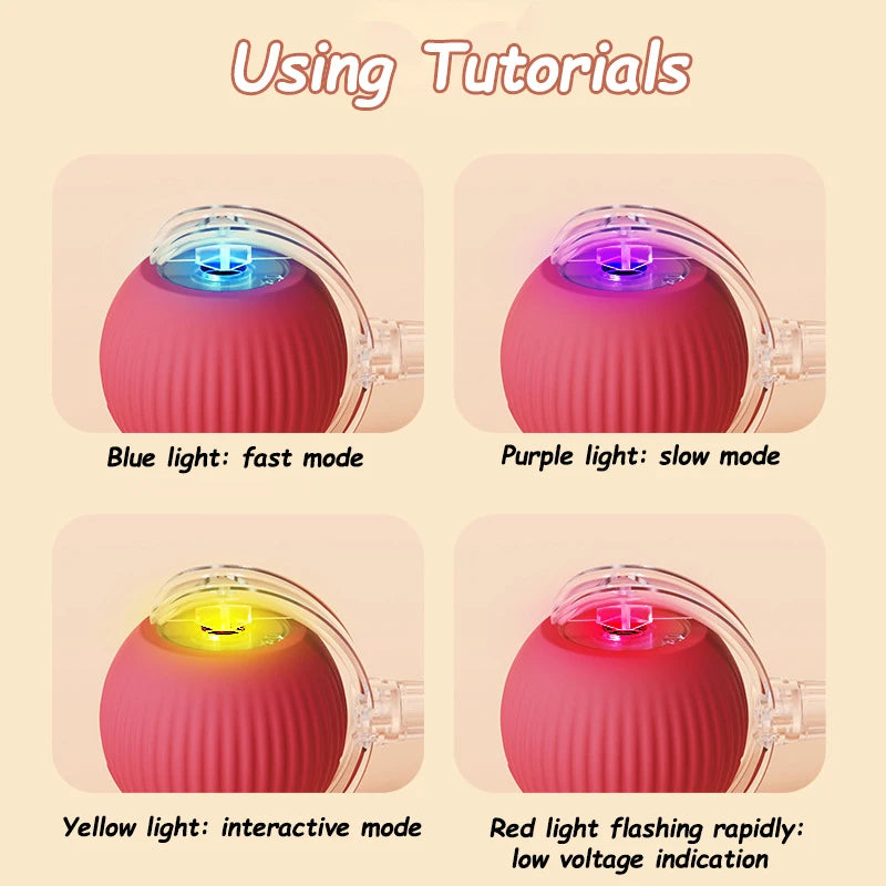 2Pcs Cat Ball Auto Rolling Ball Rechargeable Toy.