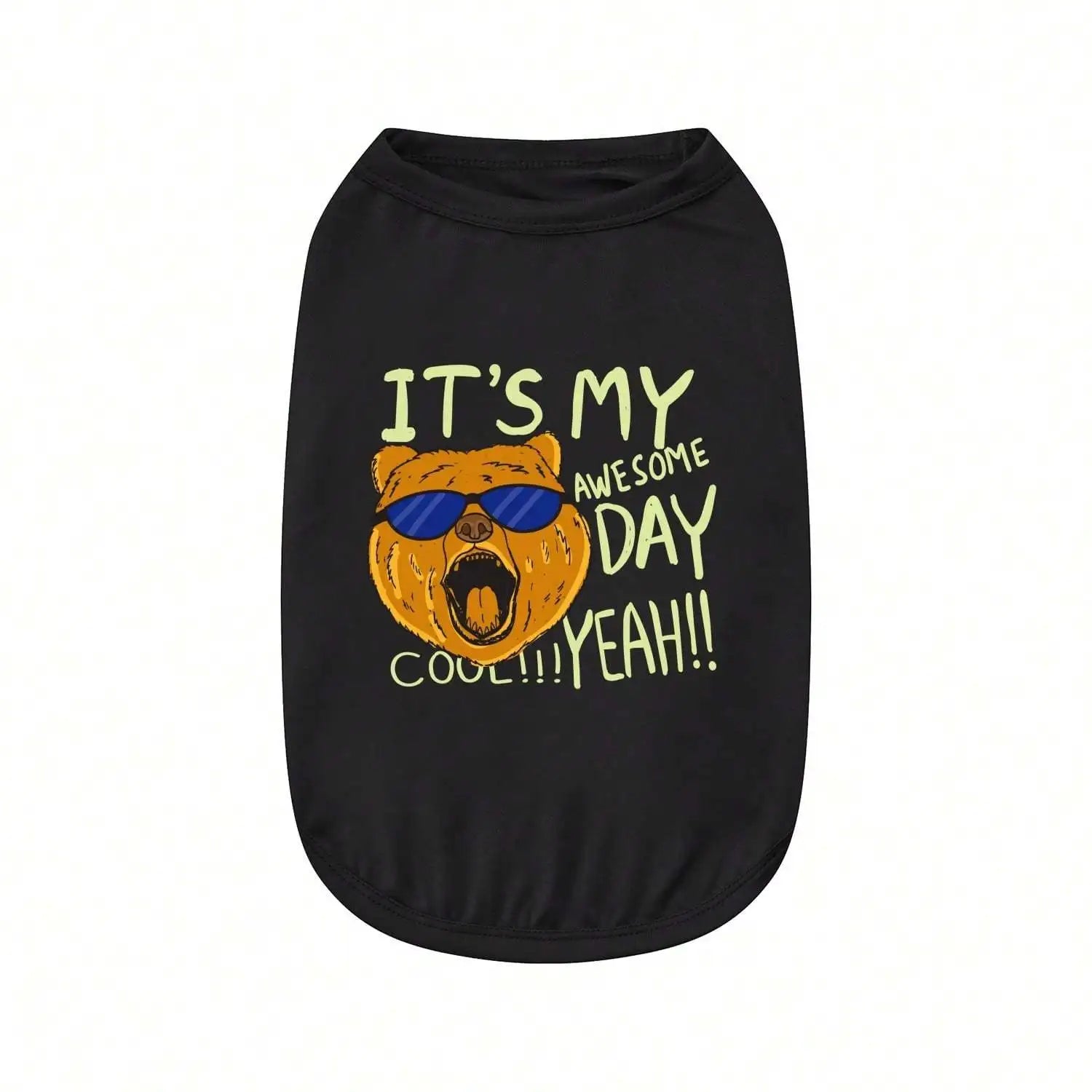 1 Piece Cool Glasses Dog Head Print T-Shirt Vest.  New Pet Vest for Spring and Summer.